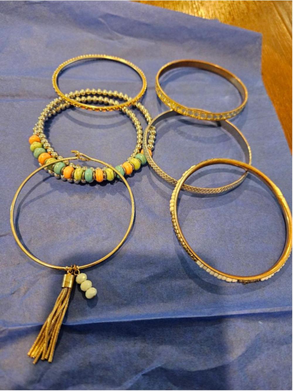Women's Unbranded Gold Silver Toned Bangle Bracelet Set of 6